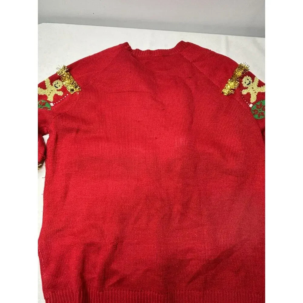 Junior Womens Red Merry Everything Christmas Holiday Sweater Top Shirt See Pics - Picture 8 of 10